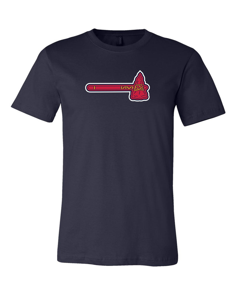 Atlanta Braves Tomahawk Logo MLB Color Blue T-Shirt Size XL