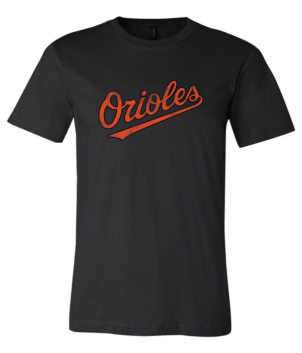 Baltimore Orioles text logo Distressed Vintage logo T-shirt 6 Sizes S-3XL!!