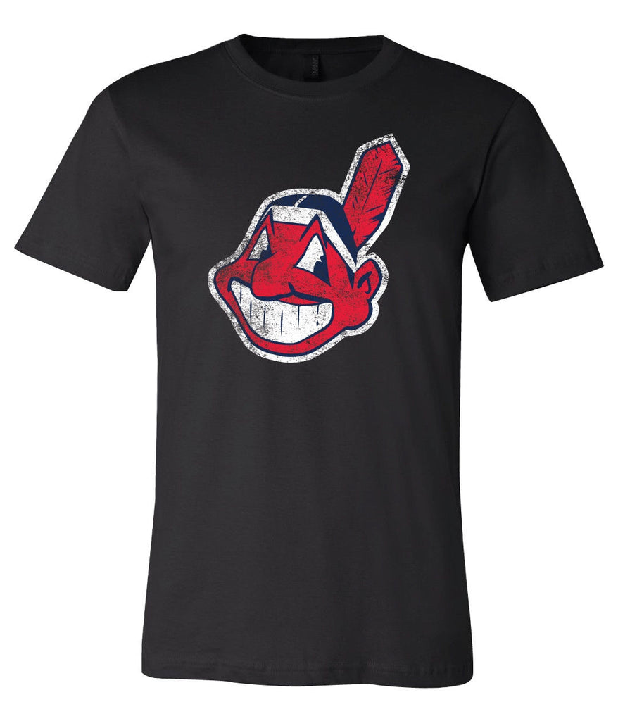 Cleveland Indians Mascot Chief Wahoo Distressed Vintage logo T-shirt S