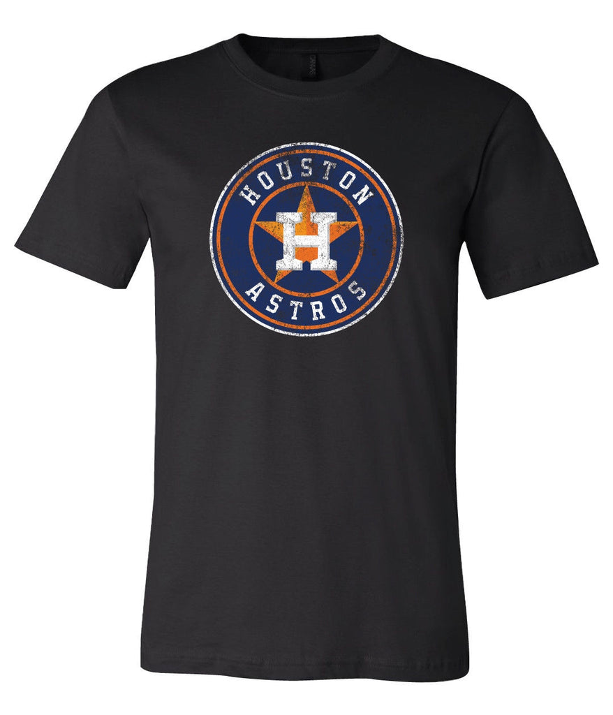 Houston Astro's Circle state Distressed Vintage logo T-shirt 6