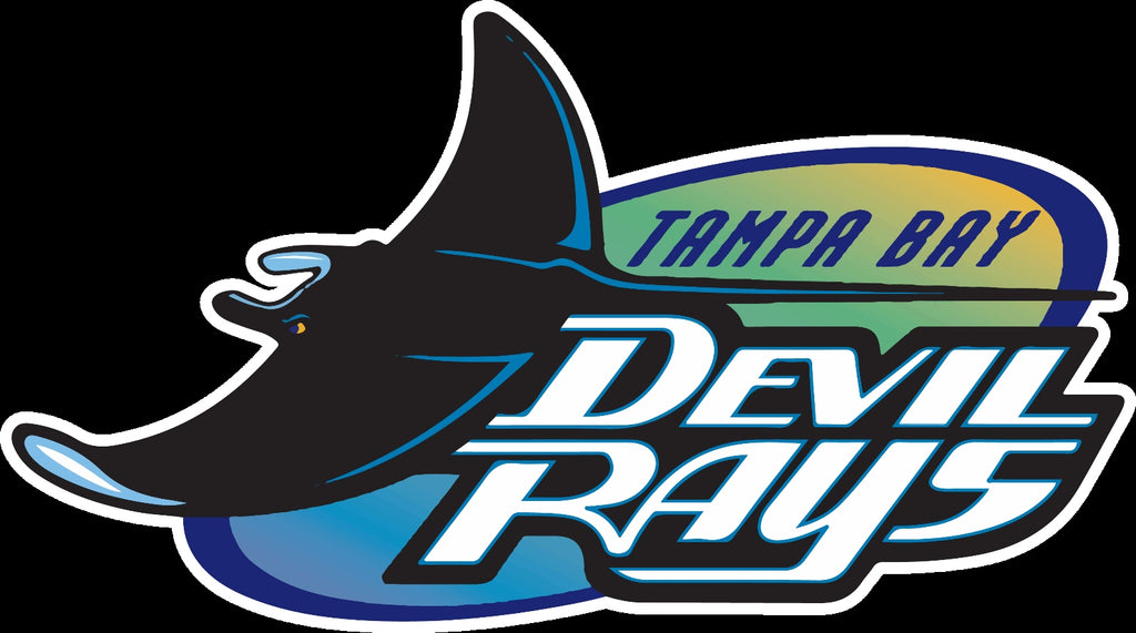 Tampa Bay Devil Rays Floating Devil Ray w/ Word Font Logo Type Die-Cut  STICKER 