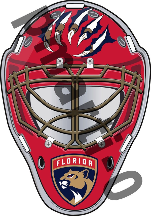 Florida Panthers Jackets Front Goalie Mask Vinyl Decal / Sticker 5 Sizes!!!