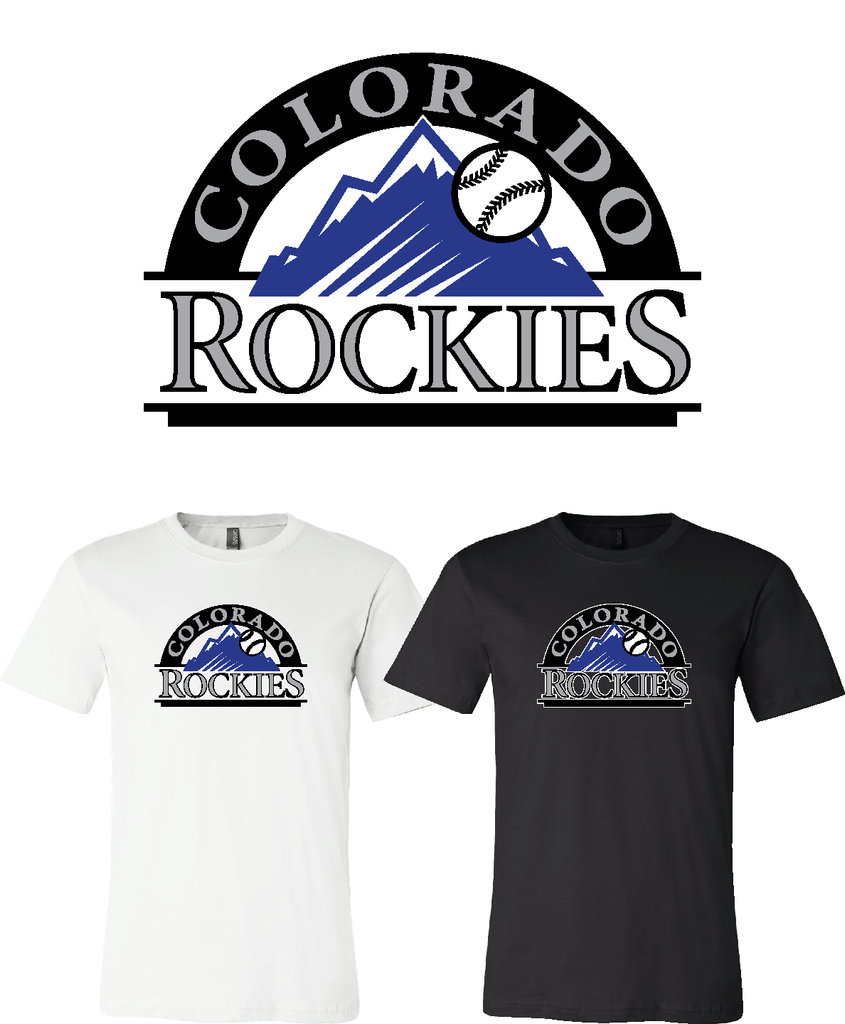 Colorado Rockies CR Logo Distressed Vintage logo T-shirt 6 Sizes S-3XL