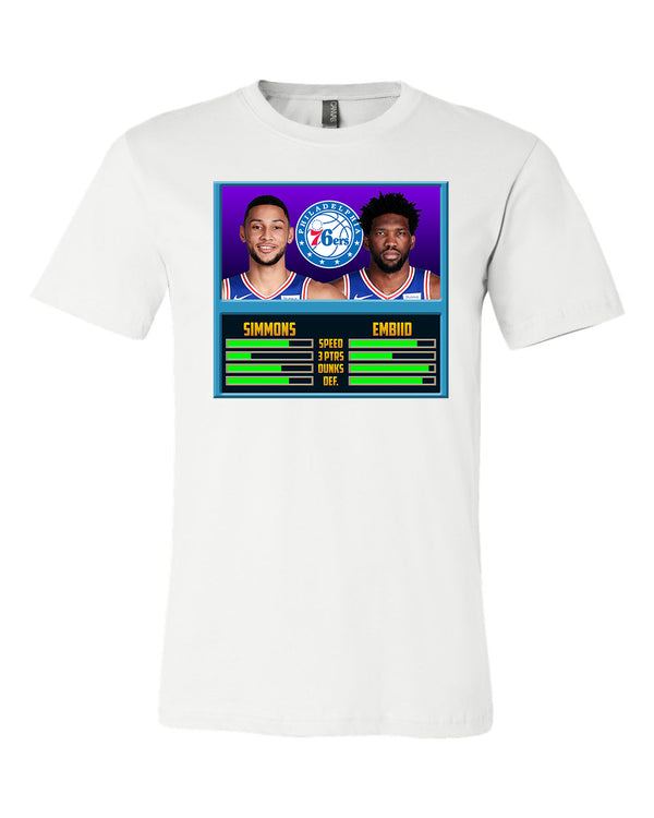 Philadelphia 76ers Ben Simmons Joel Embiid NBA JAM  T-shirt 6 Sizes S-3XL!!