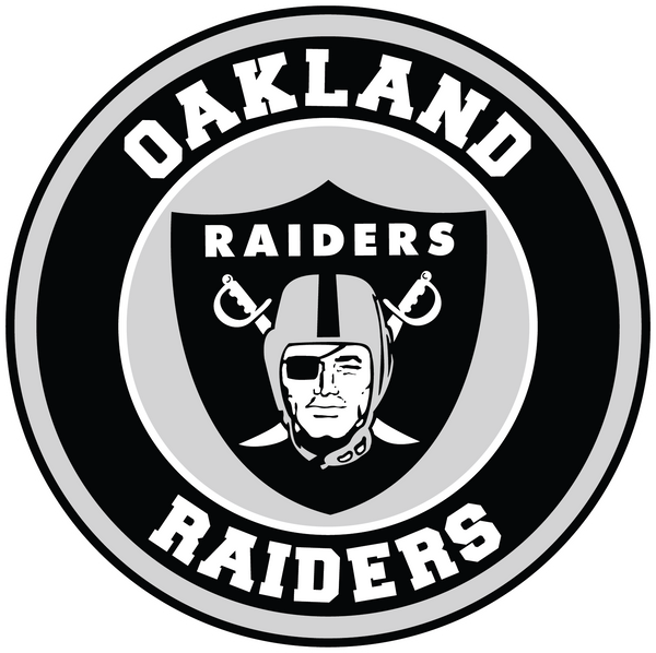 Oakland Raiders Circle Logo Vinyl Decal / Sticker 5 sizes!!