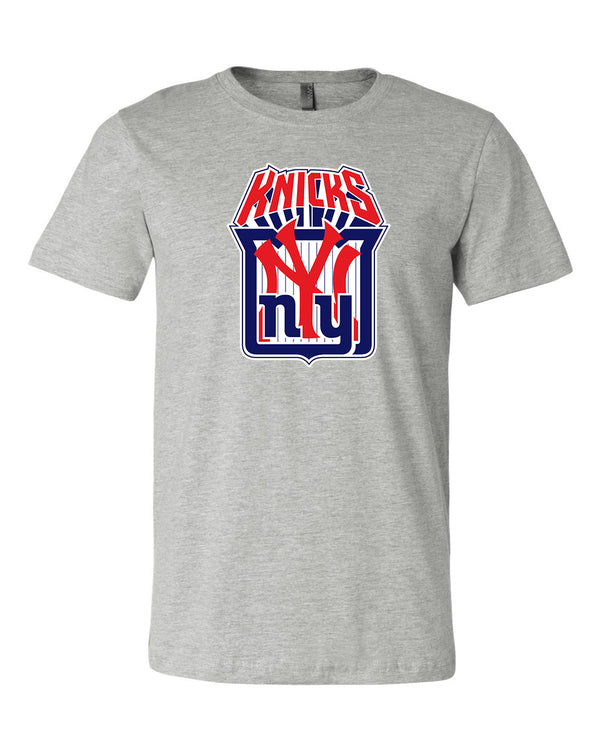 New York Yankees Giants Knicks MASH UP Logo T-shirt 6 Sizes S-3XL!!