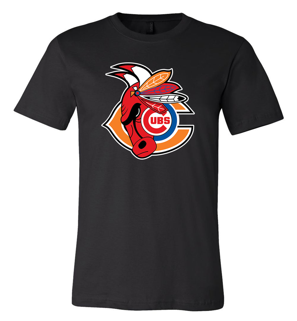 Official chicago Cubs Bulls Bears Blackhawks logo mashup shirt