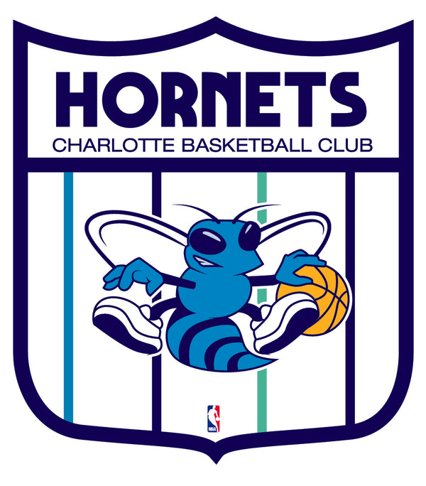 Charlotte Hornets Shield  Logo Vinyl Decal / Sticker 2 Inches to 48 Inches!!