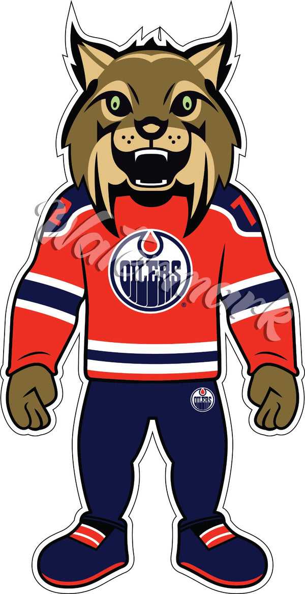 Edmonton Oilers Mascot Sticker / Vinyl Decal | Hunter Mascot Sticker 🏒🏆