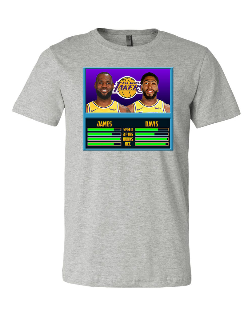 LaLaLandTshirts LeBron James Anthony Davis Ad The Brow Los Angeles Basketball Team T Shirt Classic / Purple / Large