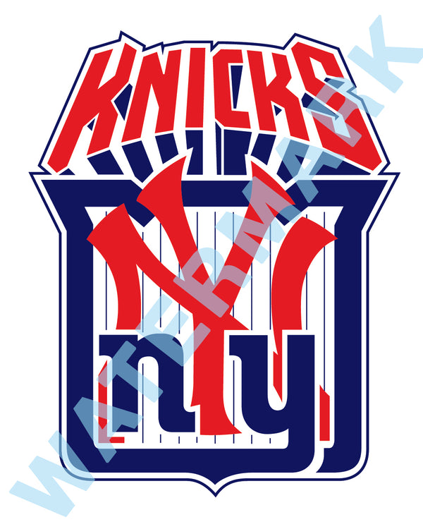 New York Yankees Knicks Rangers MASH UP Vinyl Decal / Sticker 10 Sizes!!!