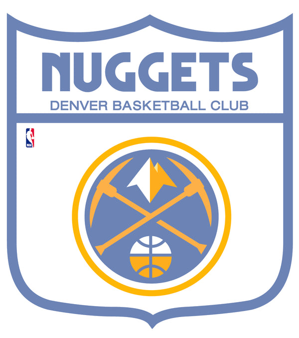 Denver Nuggets Shield  Logo Vinyl Decal / Sticker 2 Inches to 48 Inches!!