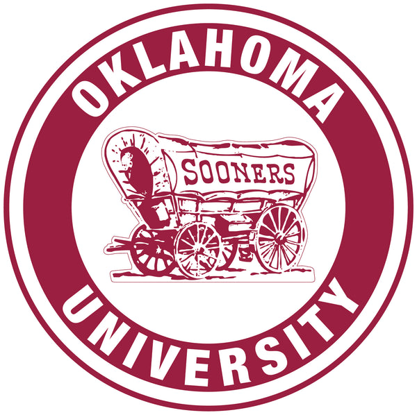 Oklahoma Sooners Wagon Circle Logo Vinyl Decal / Sticker 10 sizes!!!