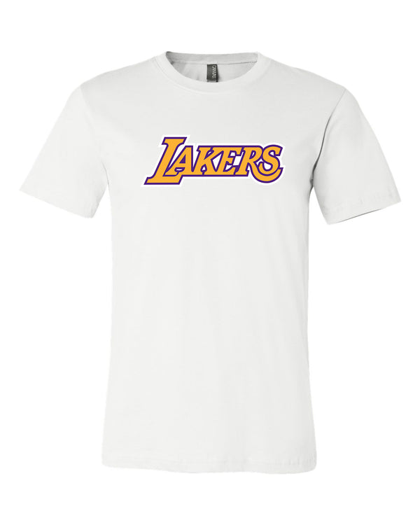 Los Angeles Lakers Text Logo logo T shirt S through 3XL!!