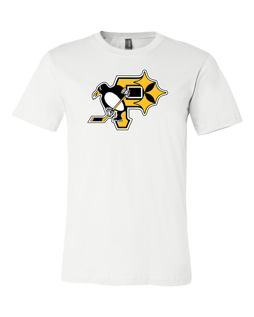 Pittsburgh Pirates Steelers Penguins Banner Years White T Shirt Mens Sz  Small