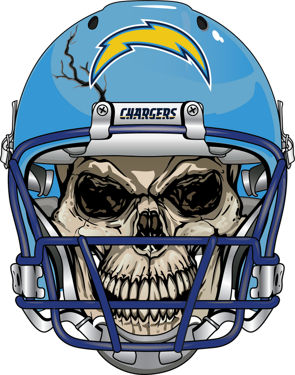 Los Angeles Chargers Skull Helmet Sticker