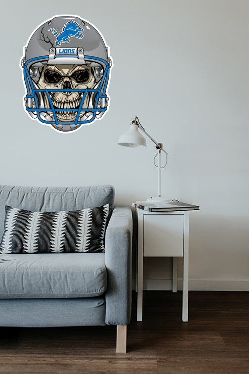 Detroit Lions Skull Helmet Sticker