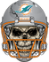 Miami Dolphins Skull Helmet Sticker