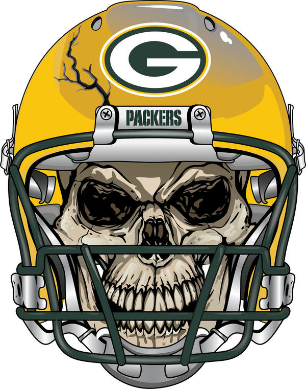 Green Bay Packers Skull Helmet Sticker
