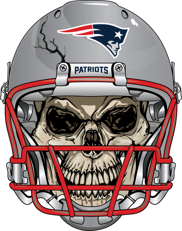 New England Patriots Skull Helmet Sticker