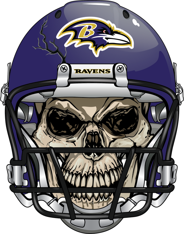 Baltimore Ravens Skull Helmet Sticker