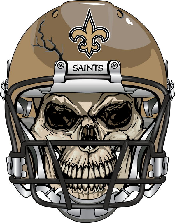 New Orleans Saints Skull Helmet Sticker