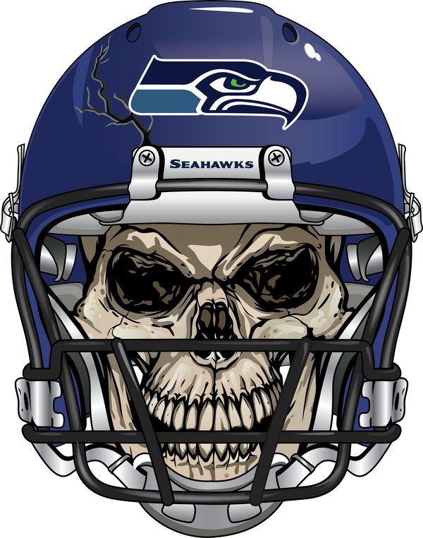 Seattle Seahawks Skull Helmet Sticker