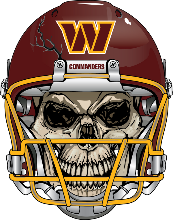 Washington Commanders Skull Helmet Sticker