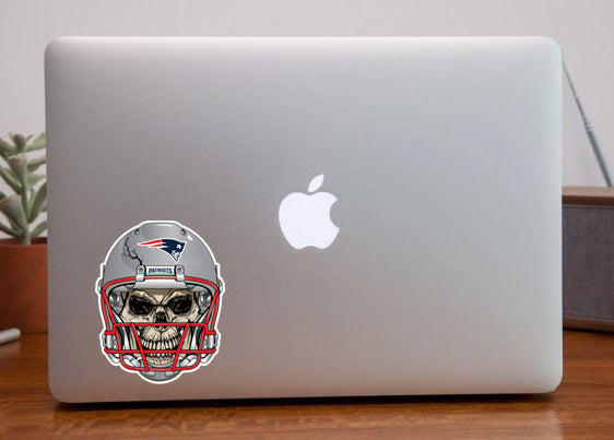 New England Patriots Skull Helmet Sticker