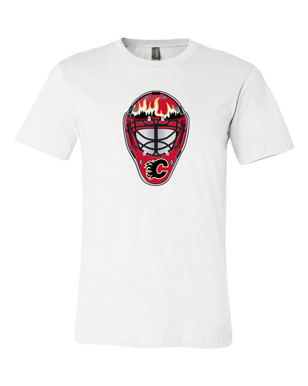 Calgary Flames Goalie Mask front logo Team Shirt jersey shirt