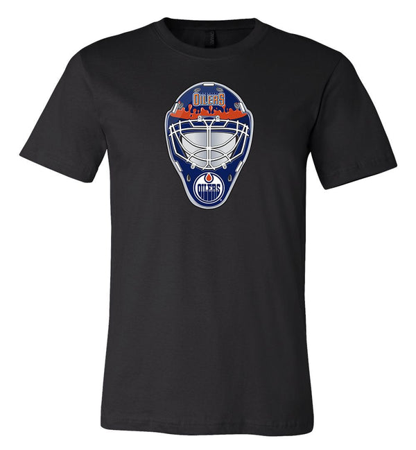 Edmonton Oilers Goalie Mask front logo Team Shirt jersey shirt