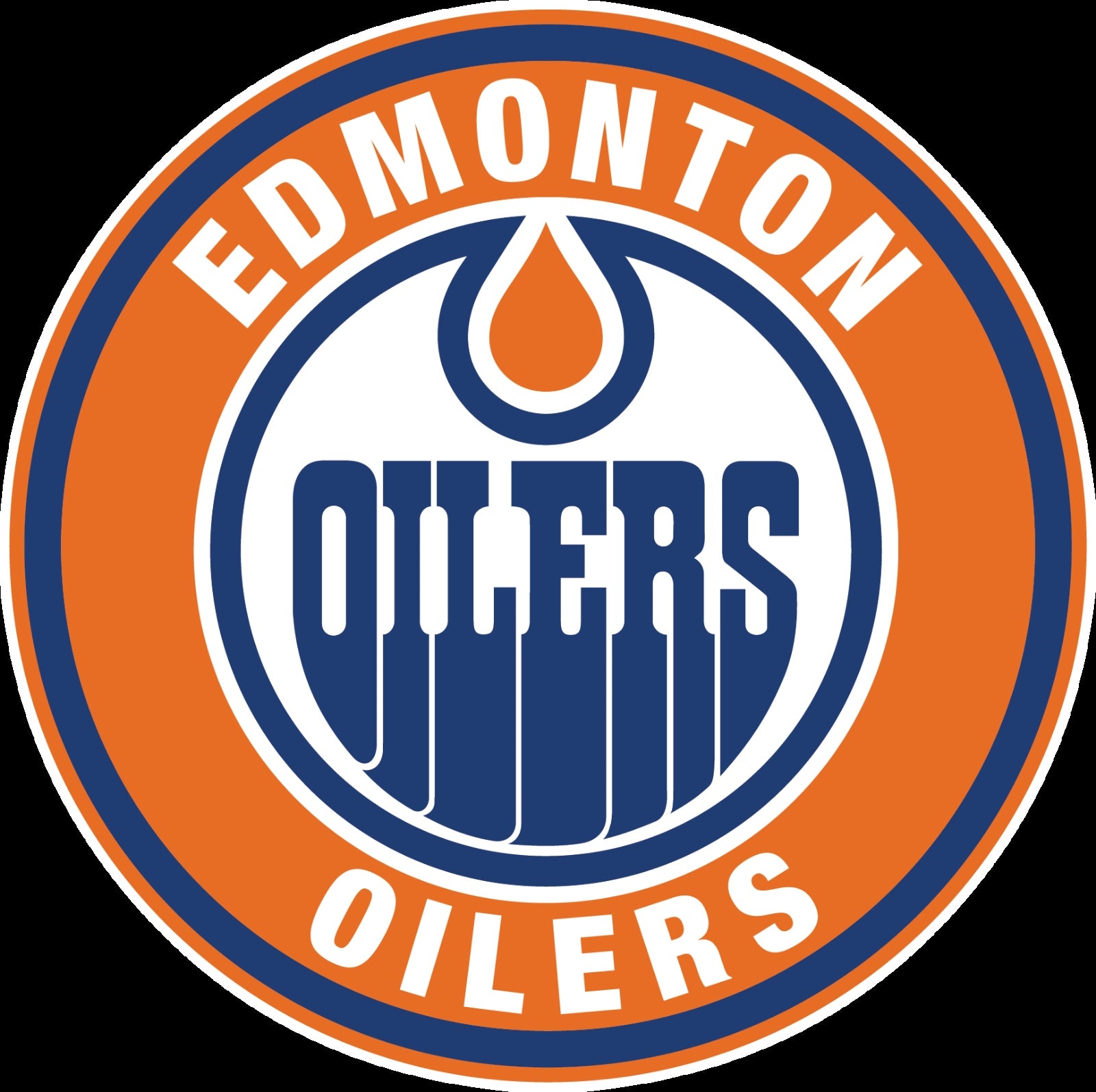 Edmonton Oilers Circle Logo Vinyl Decal / Sticker 5 Sizes!!! Sportz