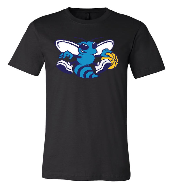 Charlotte Hornets 8 bit retro tecmo logo T shirt