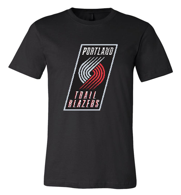 Portland Trail Blazers 8 bit retro tecmo logo T shirt