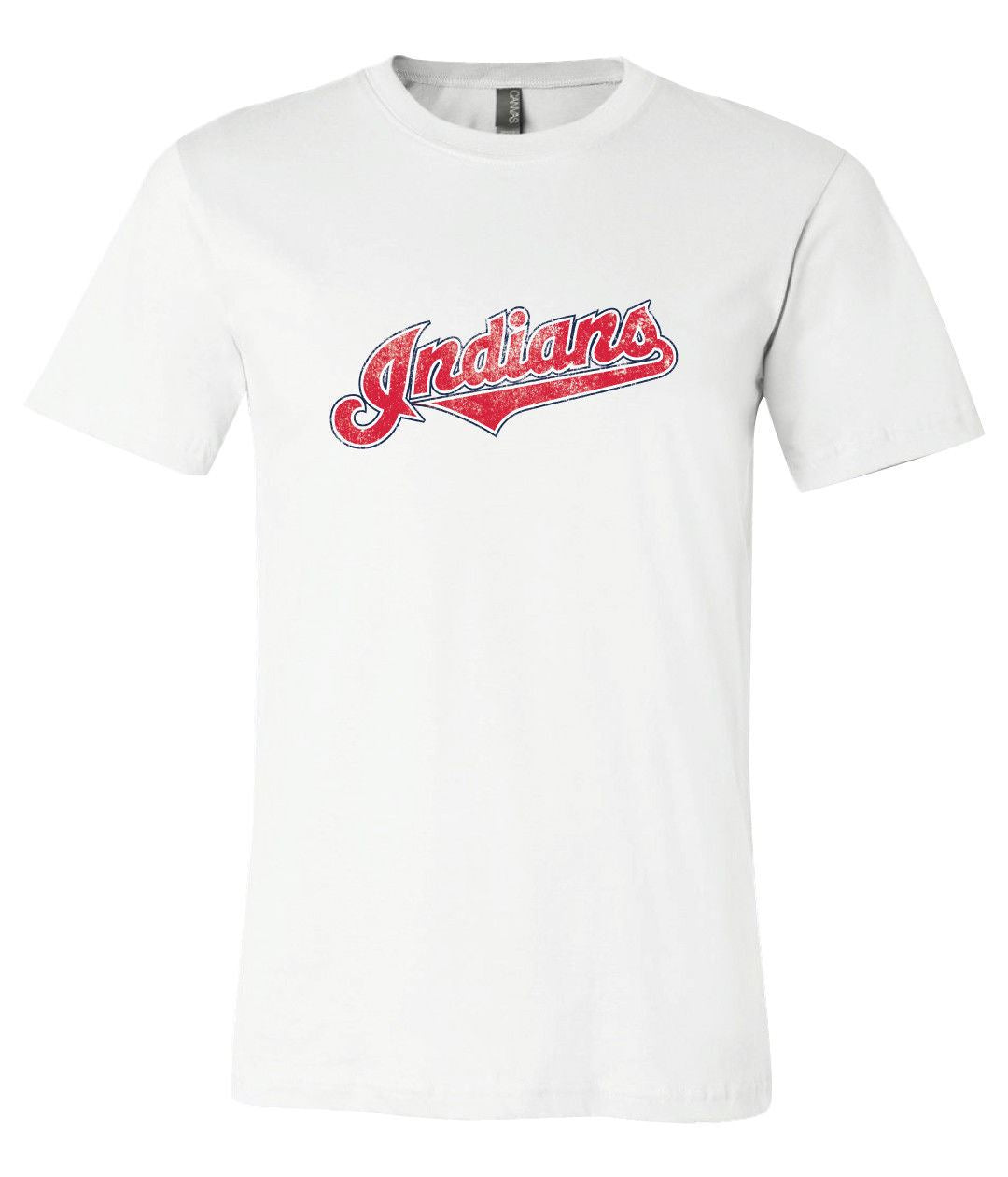 Cleveland Indians Text Logo Distressed Vintage logo T-shirt 6