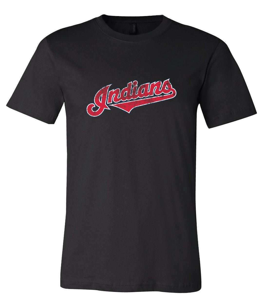 Cleveland Indians Text Logo Distressed Vintage logo T-shirt 6
