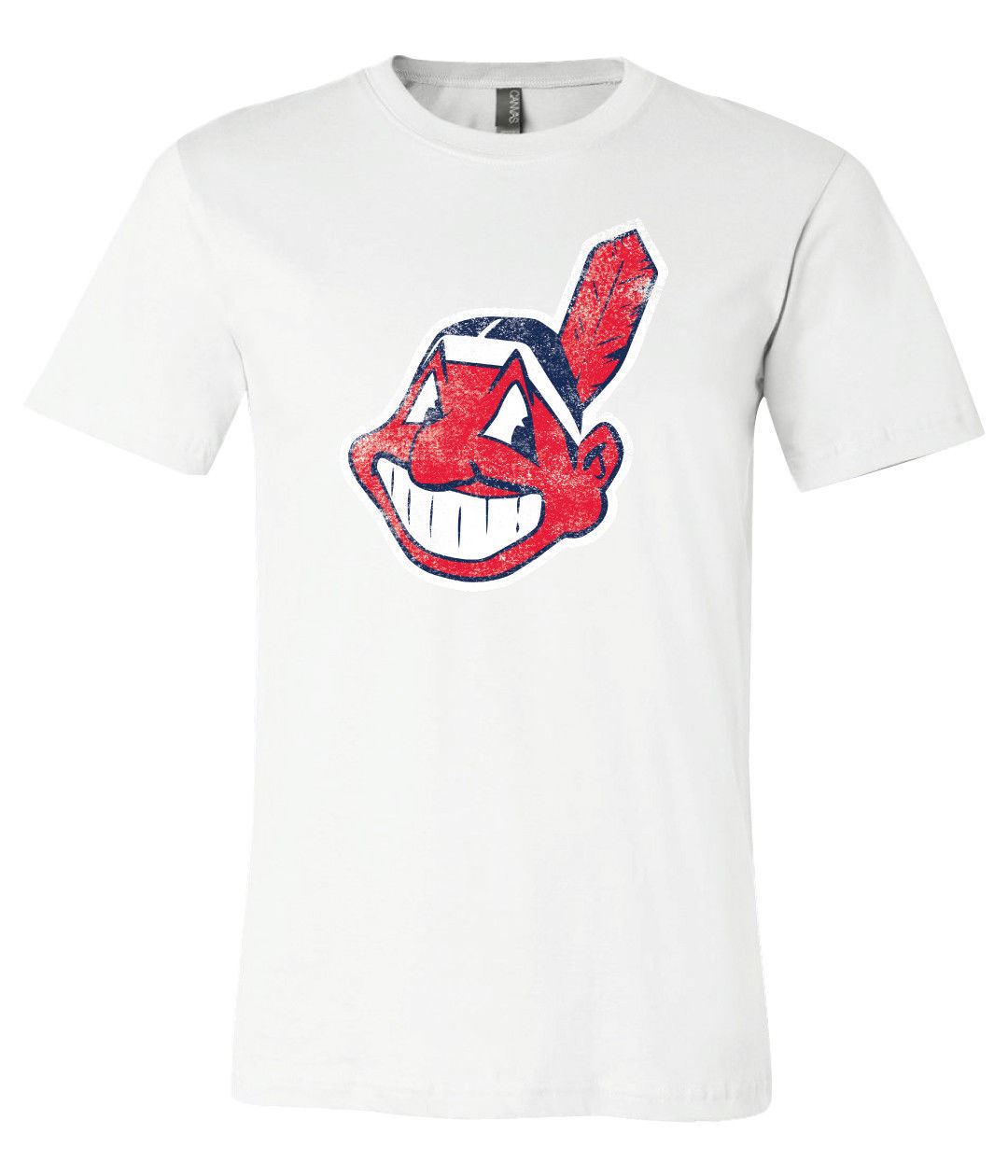 Cleveland Indians Mascot Chief Wahoo Distressed Vintage logo T