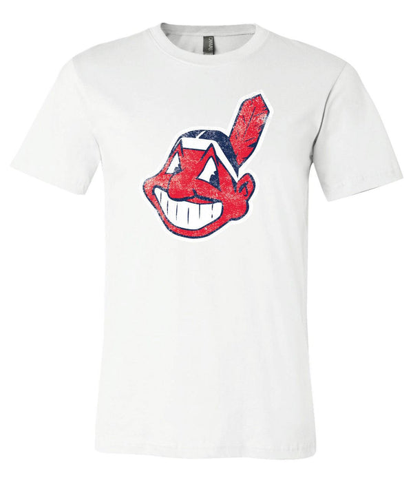 Cleveland Indians Mascot Chief Wahoo Distressed Vintage logo T-shirt  S-3XL!