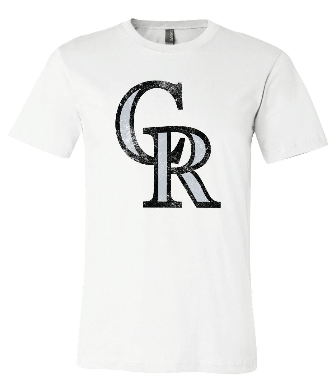 Colorado Rockies CR Logo Distressed Vintage logo T-shirt 6 Sizes S-3XL