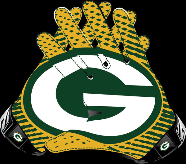 Green Bay Packers Gloves Sticker Vinyl Decal / Sticker 5 sizes!!