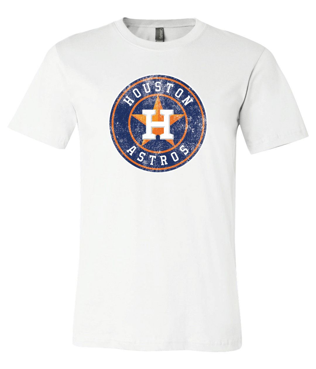 Houston Astro's Circle state Distressed Vintage logo T-shirt 6