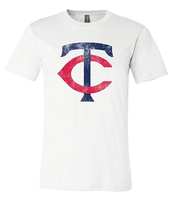 Minnesota Twins TC logo Distressed Vintage logo T-shirt 6 Sizes S-3XL!!