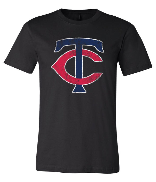 Minnesota Twins TC logo Distressed Vintage logo T-shirt 6 Sizes S-3XL!!