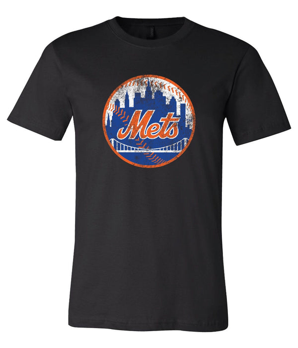 New York Mets City logo Distressed Vintage logo T-shirt 6 Sizes S-3XL!!