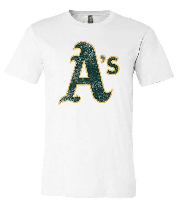 Oakland Athletics A's  logo Distressed Vintage logo T-shirt 6 Sizes S-3XL!!