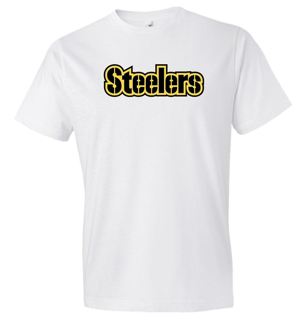 Pittsburgh Steelers Text Logo Team shirt 6 sizes S-3XL!!