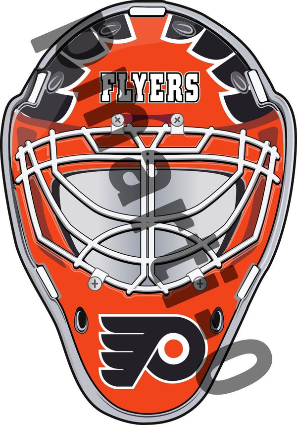 Philadelphia Flyers Front Goalie Mask Vinyl Decal / Sticker 5 Sizes!!!