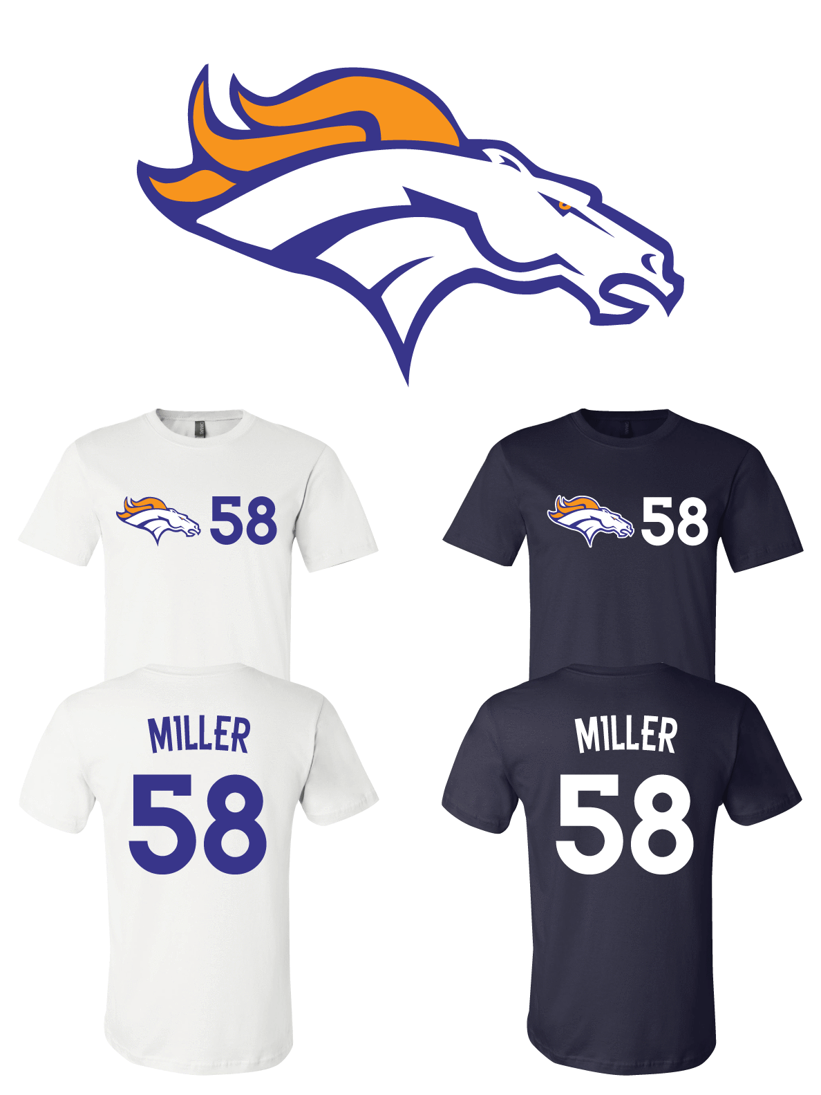Surichinmoi microscopio Inolvidable Von Miller #58 Denver Broncos Jersey player shirt | Sportz For Less