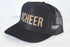 Cheer Trucker Hat Gold Glitter print