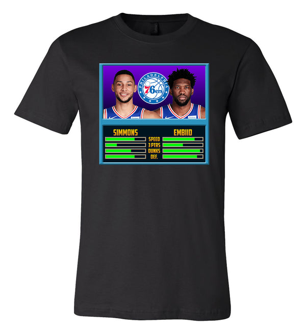 Philadelphia 76ers Ben Simmons Joel Embiid NBA JAM  T-shirt 6 Sizes S-3XL!!
